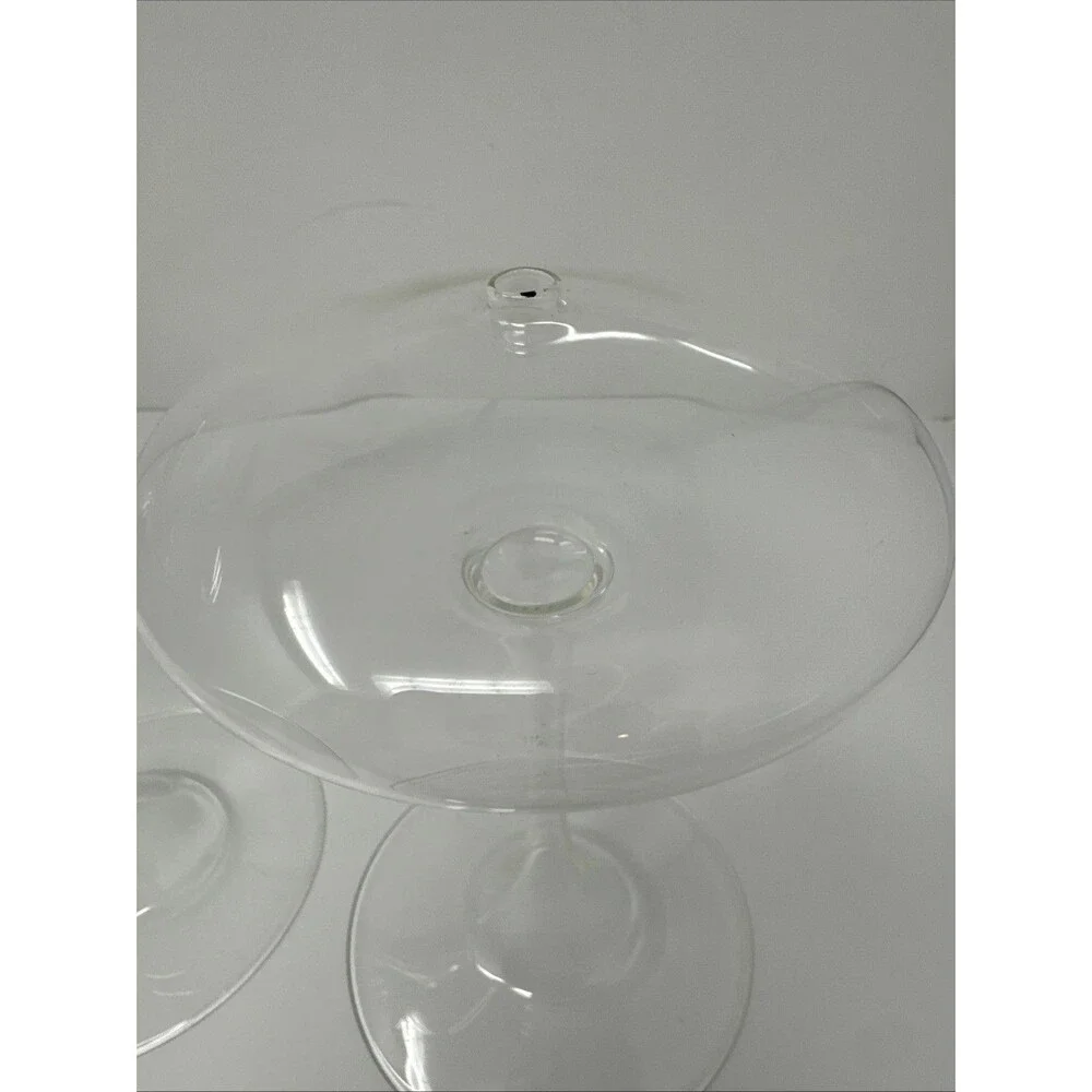 Vintage Firelight Hand Crafted Glass Omni Stem Oil Candle Holder Set Rare Trio 3
